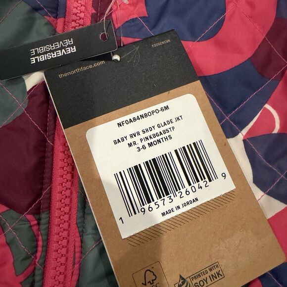 NWT North Face Shady Glade Reversible Water Repellent Hooded Puffer Jacket 3-6mo - Picture 6 of 8